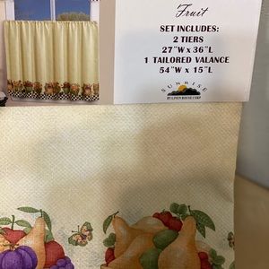 Two new kitchen curtains fruit design